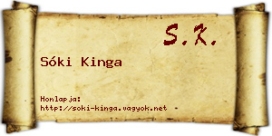 Sóki Kinga névjegykártya