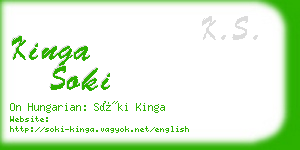 kinga soki business card